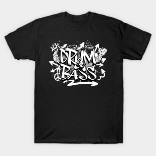 DRUM AND BASS  - Graffiti Steez (grey/white) T-Shirt